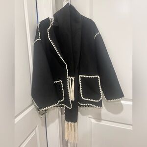Embroidered Scarf Jacket